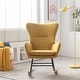 preview thumbnail 34 of 39, Velvet Armchair Wingback Comfy Rocker Chair with Thick Padded Seat for Nursery