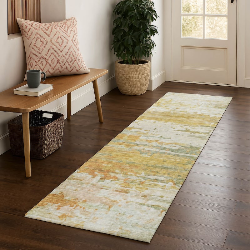 Premium Washable Super Soft Abstract Ombre Mayfield Rug - Aloe - 2'3" x 7'6"