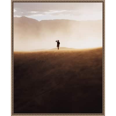 Death Valley Cowboy by Death Valley USA Witold Framed Canvas Wall Art Print - Sylvie Beaded Gold