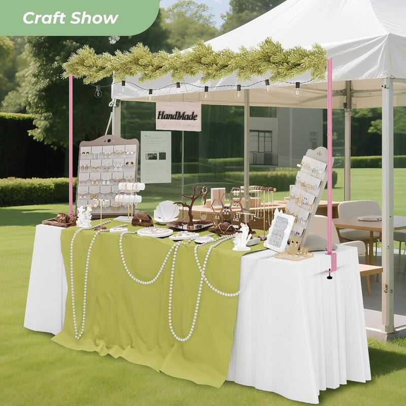 Walensee Over The Table Rod Stand with Clamps Adjustable 28"-43.5" Tall Table Arch Hanging for Wedding Party Decorations