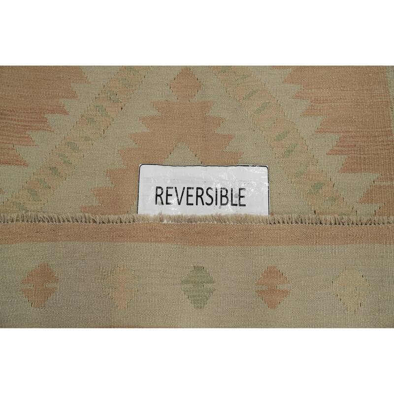 Hand Woven Oriental 100% Wool Carpet Southwestern Tribal Oranges & Rust Kilim Area Rug - 6' 1'' X 3' 7''
