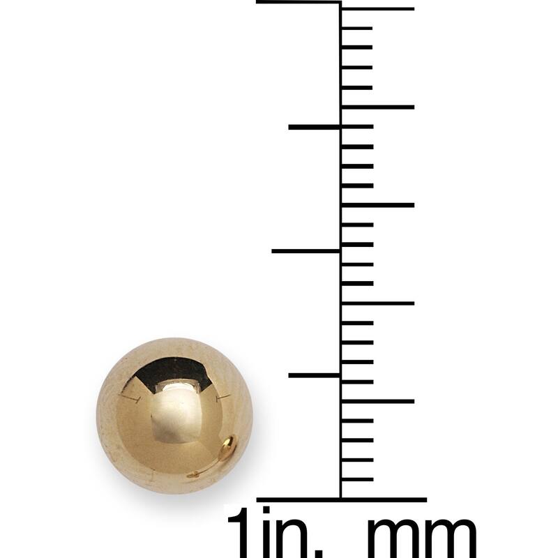 Curata 14k Yellow or White Gold Large 8mm Screw Back Ball Earrings