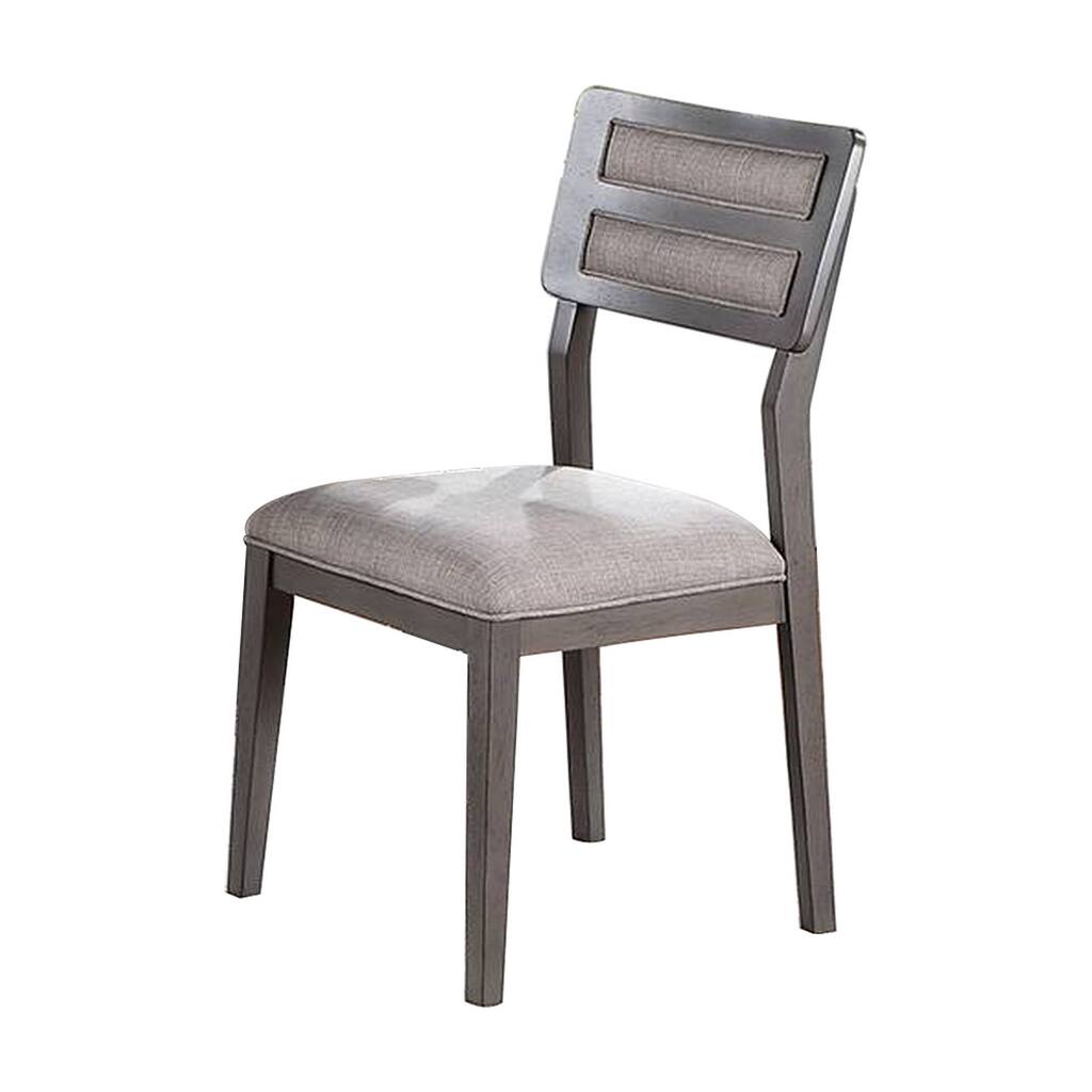 Kya 21 Inch Modern Dining Chair, Ladder Back, Gray Seat, Set of 2, Gray ...