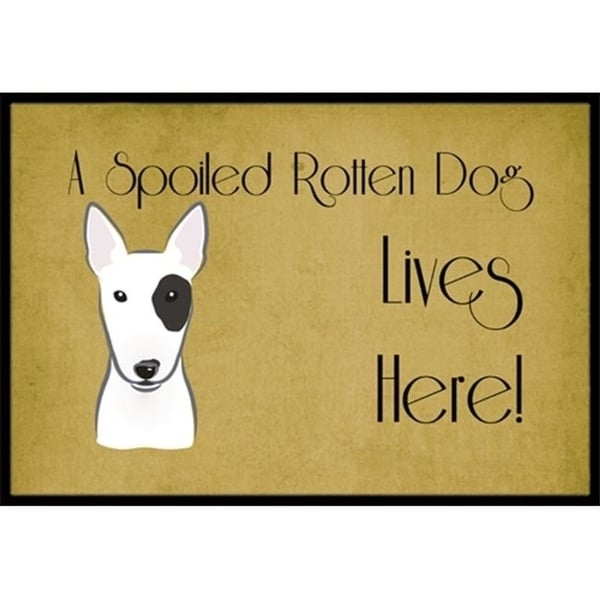 Carolines Treasures BB1457JMAT Bull Terrier Spoiled Dog Lives Here Indoor & Outdoor Mat 24 x 36 in.