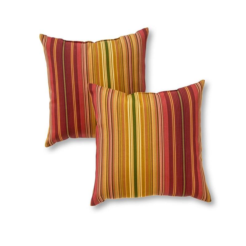 Kinnabari Stripe Outdoor 17-inch Accent Pillow (Set of 2) by Greendale Home Fashions