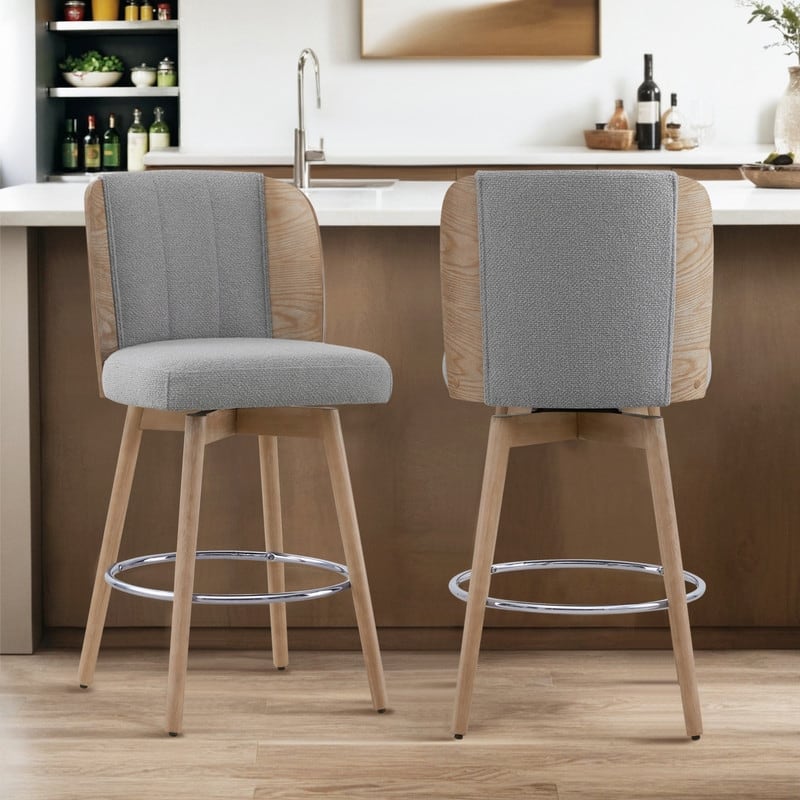Ryan Swivel Counter Height Bar Stools with Bentwood Back