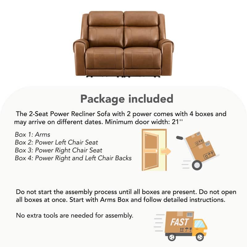 Spruce & Spring Leo Power Wall Hugger Reclining Sofa with Multi-Function Console
