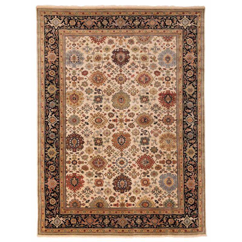 ECARPETGALLERY Hand-knotted Jules Sultane Ivory Wool Rug - 8'11 x 12'0