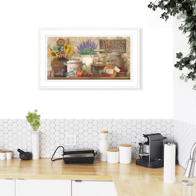 TrendyDecor4U Farmhouse "Antique Kitchen" Framed Print Wall Art by Ed Wargo - Earthtones
