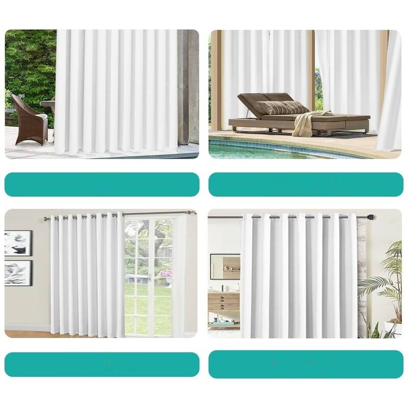 Pro Space Extra Wide Waterproof Outdoor Blackout Grommet Top Curtain (1 Panel)