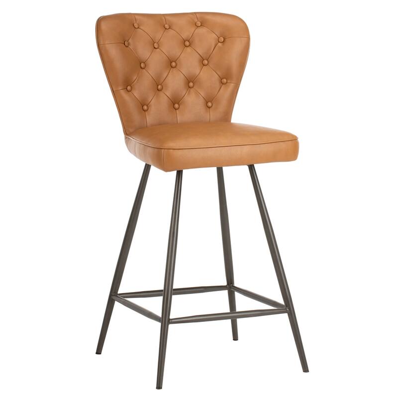 SAFAVIEH Catalina 37-inch Brown Counter Stool (Set of 2) - 16.9" x 21.7" x 37" - 17Wx22Dx37H