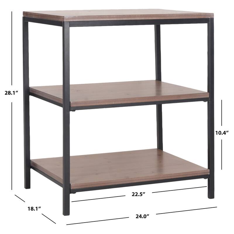 SAFAVIEH Zeke Honey Natural Shelf Unit - 24" x 18.1" x 28.1"