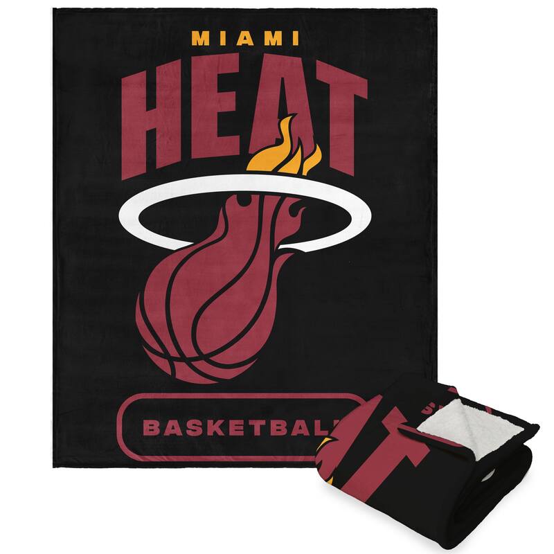 NBA High Block Silk Touch Sherpa Throw Blanket - 50" x 60" - Miami Heat