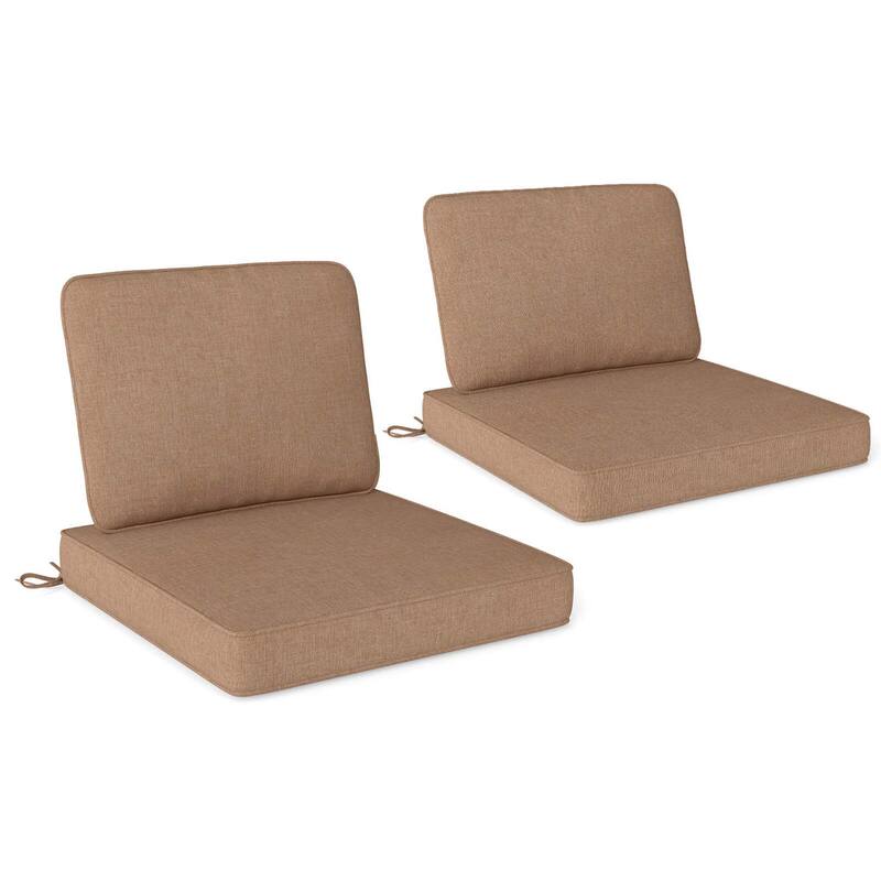 2/4/6/8 Pack Outdoor Chair Cushion Deep Seat &Backrest Pillow Set - Beige - 4 pack