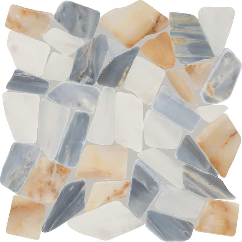 Daltile Gamma Natural Stone Pebble Wall and Floor Mosaic Tile (Set of 10) - Grey