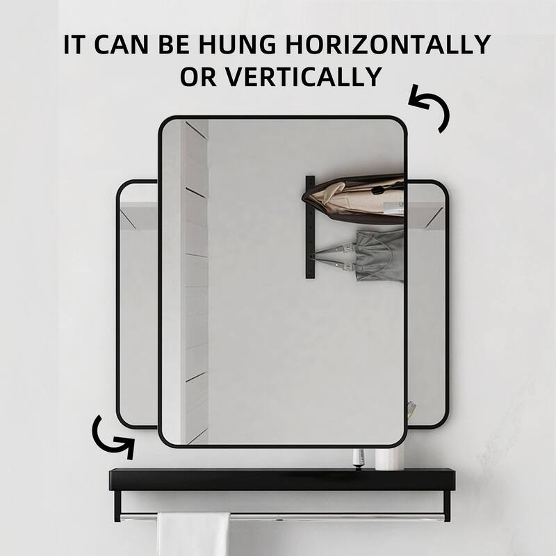 20 in./ 24 in. Rectangular Framed Wall Mounted Bathroom Mirror