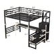 preview thumbnail 3 of 16, Full Metal Loft Bed with Desk, Storage Stairs, and Wardrobe