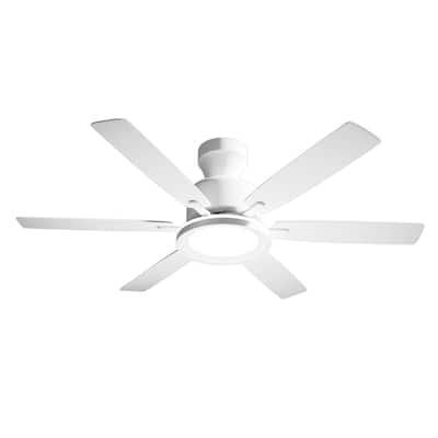 54 Inch Modern Ceiling Fan ,Flush Mount Ceiling Fan,Cricle RGB Light - 54 Inches