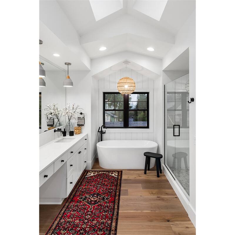 ECARPETGALLERY Hand-knotted Andelz Red Wool Rug - 3'5 x 10'8