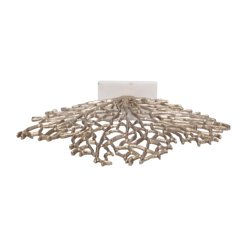 Sagebrook Home Coastal 21" Gold Coral Branch Sculpture - 19" x 4" x 21"