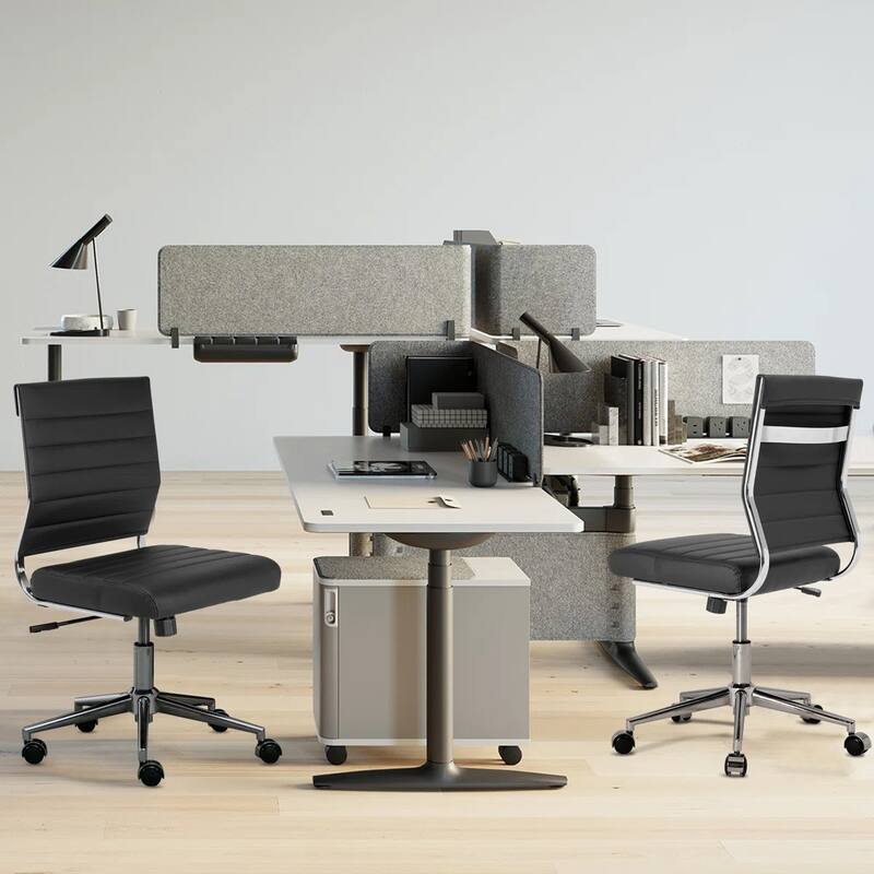 Armless Ergonomic Office Chair Modern Swivel Chair for Home & Office