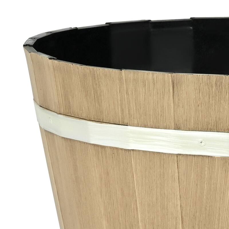 4-Pack Whiskey Barrel Plant Pots with Drainage Holes, 11.8" - 11.81 x 8.27 in