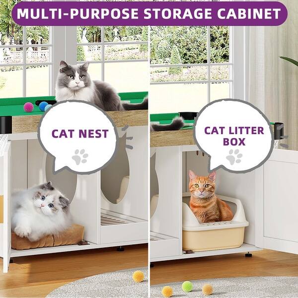 2-in-1 Cat Litter Box Furniture Hidden with Cat Pool Table - Bed Bath &  Beyond - 41869415