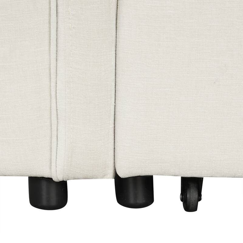2-in-1 Convertible Sofa Pull Bed, Multi-Functional Loveseat Sofa, Upholstered 2-Seater Sofa with Adjustable Back
