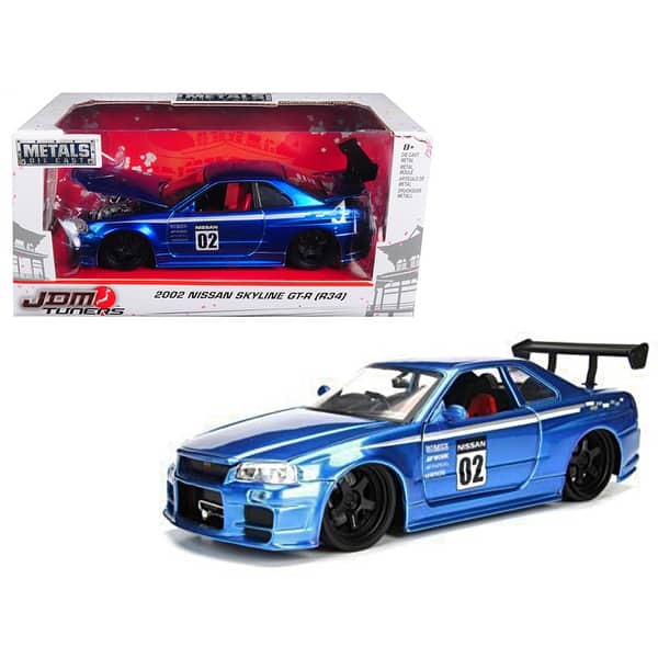 Shop 2002 Nissan Skyline Gt R R34 Blue 02 Jdm Tuners 1 24 Diecast