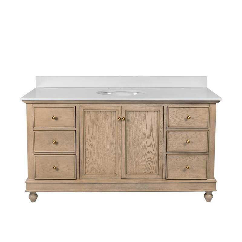 Bella 60-inch Single Vanity with Engineered White Top