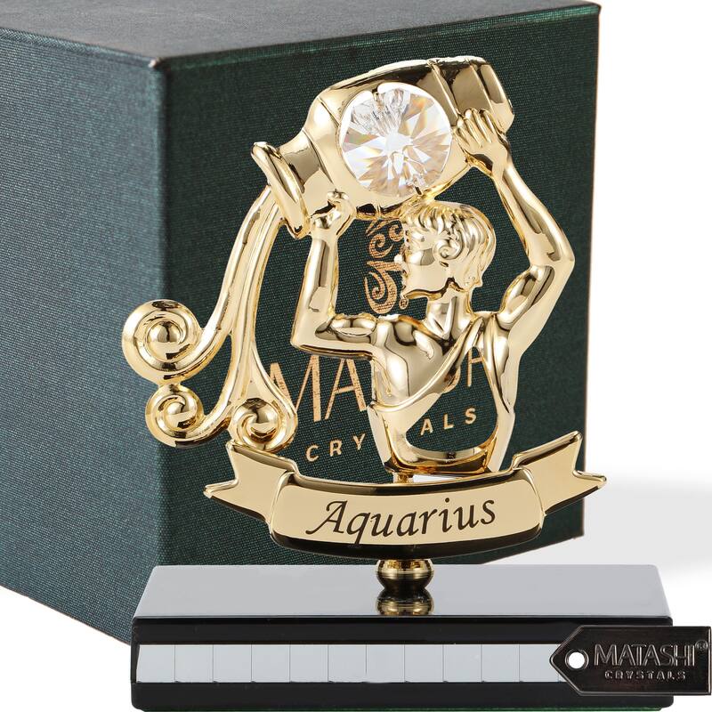 Matashi 24K Gold Plated Zodiac Astrological Sign Aquarius Figurine