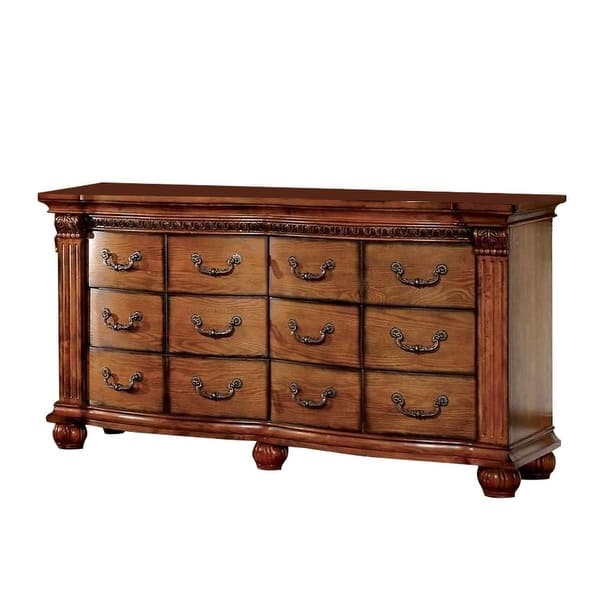 Wooden Dresser with 6 Drawers in Antique Tobacco Oak Finish - Antique Tobacco  Oak - Bed Bath & Beyond