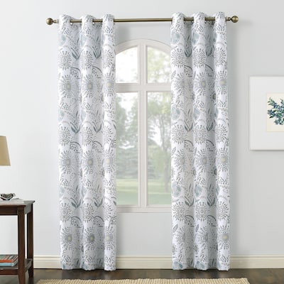 No. 918 Yuto Medallion Floral Grommet Curtain Panel, Single Panel