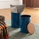preview thumbnail 7 of 68, Glitzhome Industrial Farmhouse Round Storage Side Tables (Set of 2)