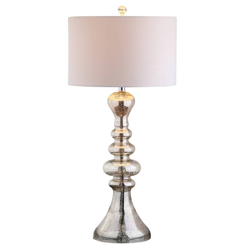 Alba 35" Curved Glass LED Table Lamp, Mercury Glass by JONATHAN Y