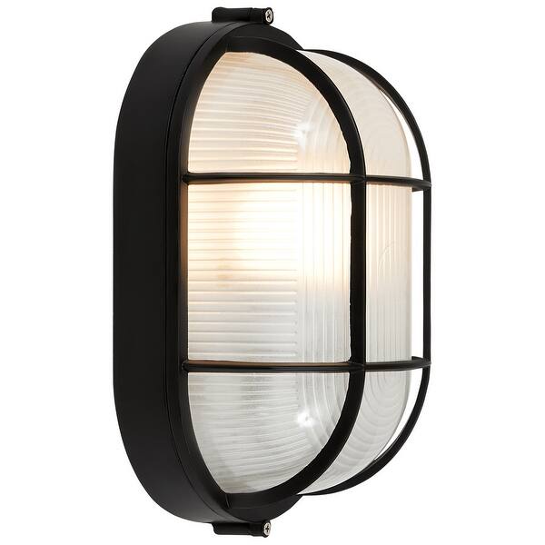 slide 2 of 8, Access Lighting Nauticus Dual Mount - Outdoor Wall Sconce Bulkhead - Black Finish - Frosted Glass Shade - Incandescent Black
