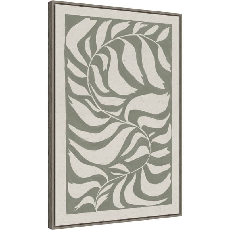 Winding Vine by Moira Hershey Framed Canvas Wall Art Print - Sylvie Greywash