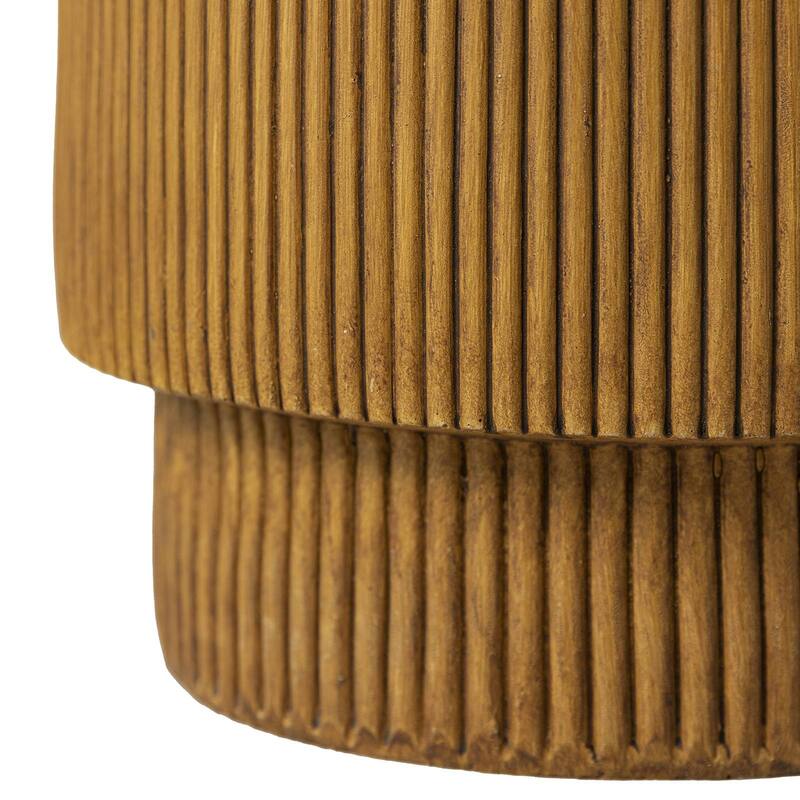 Eden 14-Inch Wide Round Side Table in Fiberstone Accent End Table for Indoor and Outdoor
