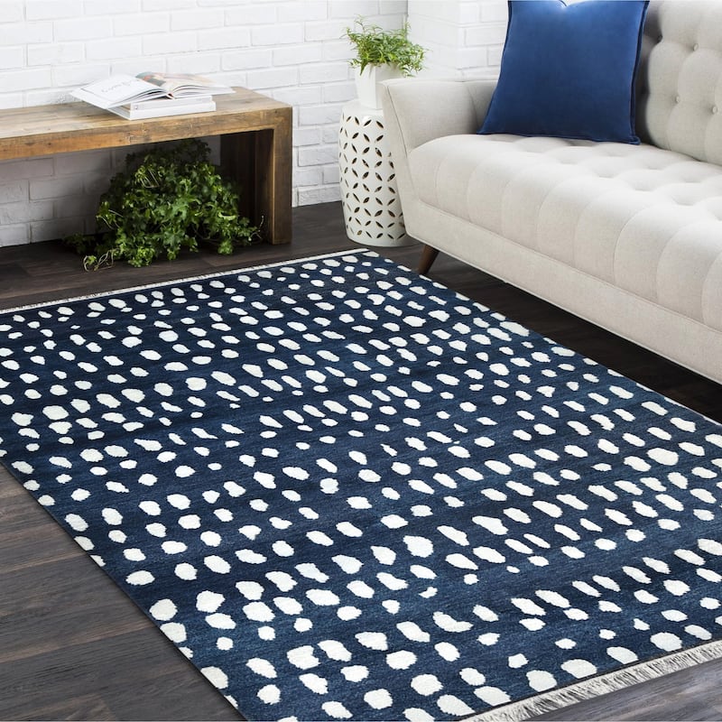 Overton Handmade Boho Animal Print Area Rug