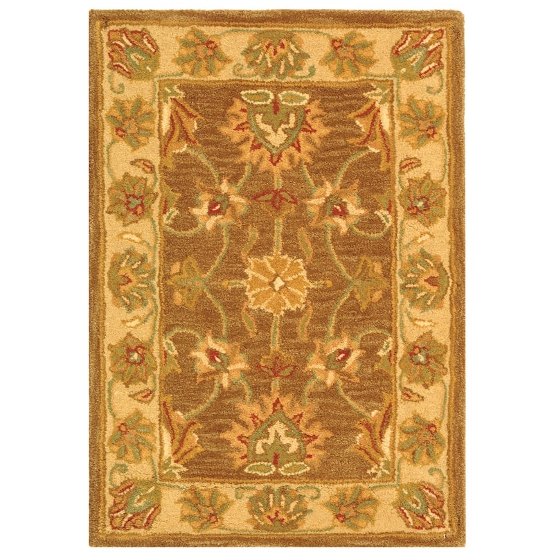 SAFAVIEH Handmade Heritage Kimono Traditional Oriental Wool Rug - 2' x 3' - Brown/Ivory