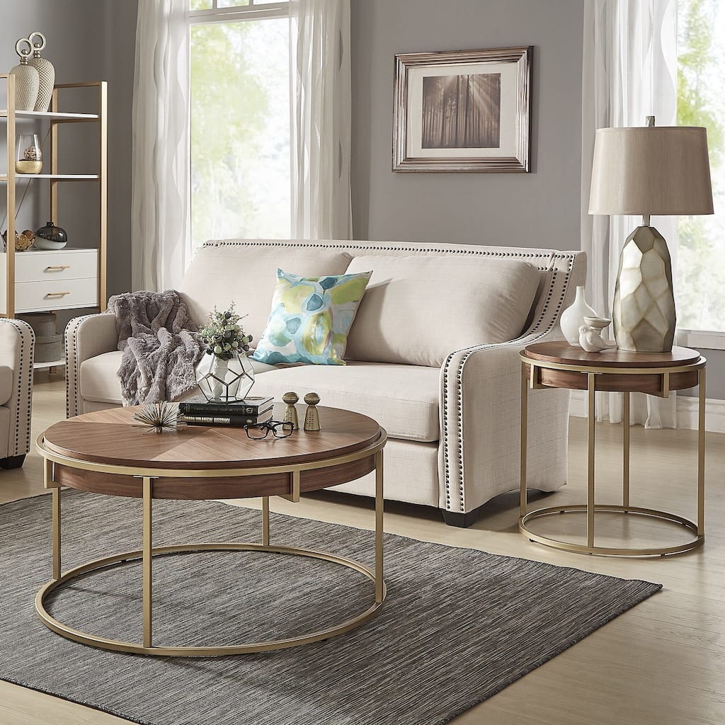 Cooke Round Table with Metal Base from iNSPIRE Q Modern