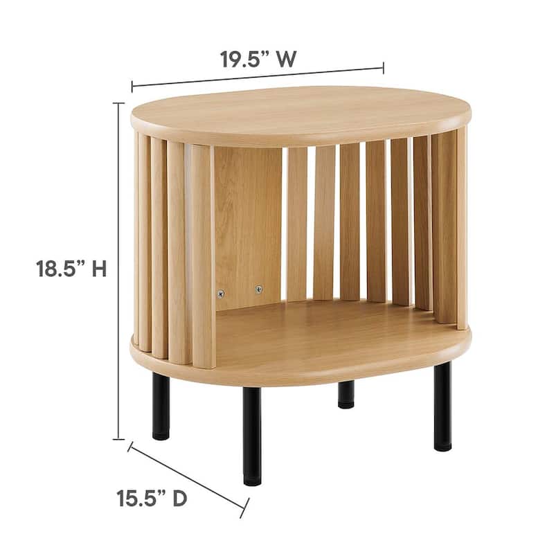 Collins Modern Oak Wooden Accent End Table with Shelf