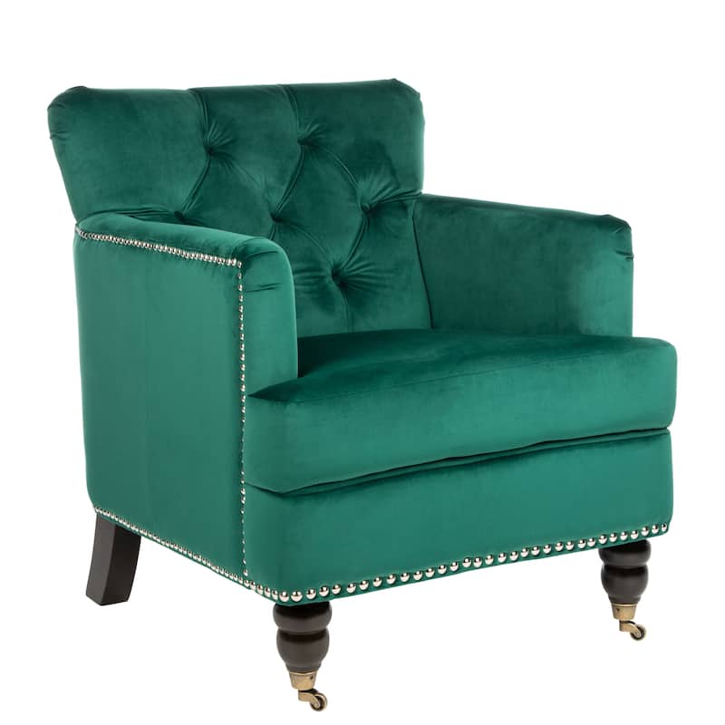 SAFAVIEH Tori Antiqued Tufted Club Chair - 28" x 34.4" x 32.7". - 28"W x 34"D x 33"H