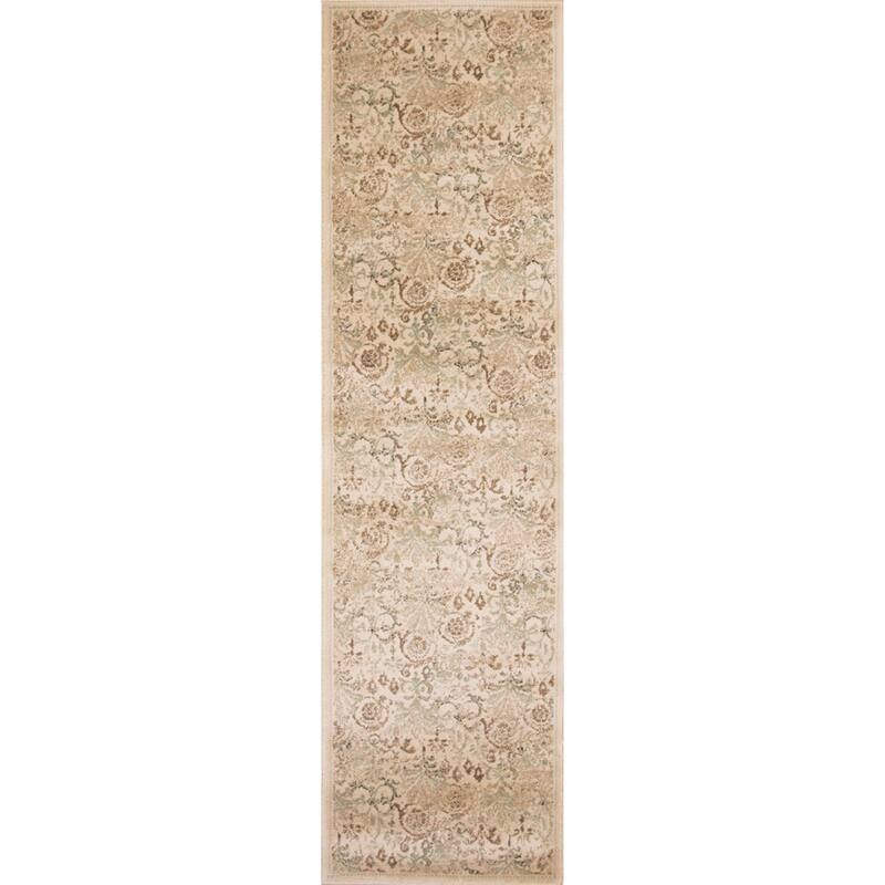 Copper Grove Chandra Elegant Traditions Ivory Area Rug - 2'2" x 7'11" Runner - Ivory