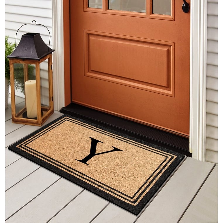 A1HC Natural Coir Doormat with Heavy Duty PVC Backing,0.75 Inch Pile Height, Perfect for Outdoor Use