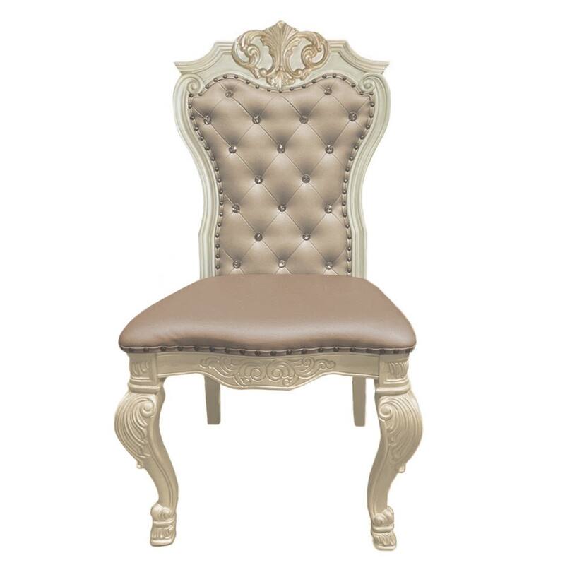 Miranda Collection Gold Finish Pedestal Dining Set