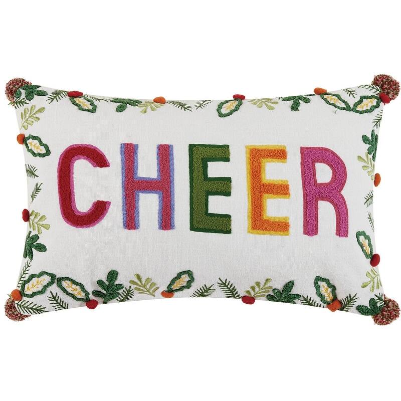 Boho Embellished Holiday Pillow Collection - Cheer Multi
