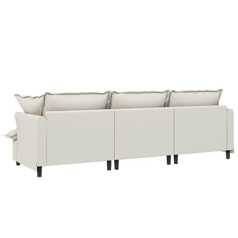 DIY Free Combination Sofa Set with Throw Pillows, Chenille Modular Sectional Sofa for Livingroom Upholstered Cloud Couch