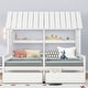 preview thumbnail 4 of 11, Twin Size House Platform Beds with Two Drawers Shared Beds, Combination of 2 Twin Size Beds