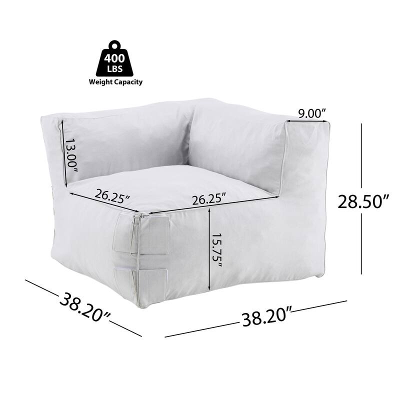 Christopher Knight Home - Nerissa 5-Piece Modular Outdoor/Indoor Bean Bag Sectional Sofa Set with Shredded Foam Filled & Ottoman